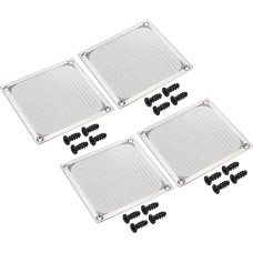 PATIKIL 120 mm Fan Filter Grille with Screws 4 Pack Aluminium Frame Stainless Steel Mesh Dustproof Cover for Computer Case Silver