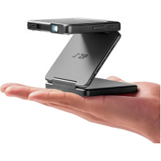 Aurzen Zip Tri-Fold Mini Projector with Battery, 4K Supports Smart Projector, Small Portable Projector, Outdoor Home Cinema, Auto Focus & Trapezoidal Correction, Portable Projector Bluetooth 5.4 for