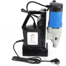 Magnetic Drill Core Drill with 3 Rocker Handles and Safety Rope, 3-28 mm, 45 x 38 x 16 cm, for Ship Bridge Construction, Prefabricated Building, Industrial and Steel Manufacturing