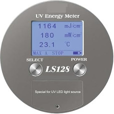 LS128 UV energijos skaitiklis UV galios integruotuvas su galios temperatūros kreive Energija, skirta 340-420 nm ultravioletinių šviesos diodų kietinimui UV spinduliais