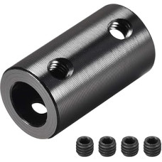 sourcing map 8mm to 8mm Bore Rigid Coupling Kit Screw L25xD14 Aluminum Alloy Shaft Coupling Engine Accessories Black