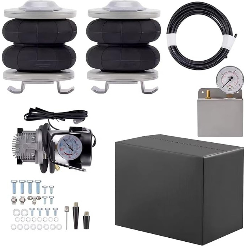 Federbalg Luftfederung Kompatibel Mit Citroen Für Relay 1994-2016, Luftfederung, Federtasche, Air Ride Bellow, Luftfederbalg + 12-V-Kompresor-Kit