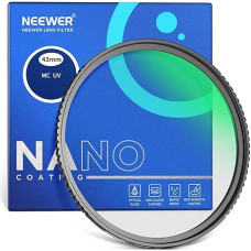 NEEWER 43 mm MC UV filtras 24 sluoksnių nano danga Apsauginis filtras Optinis HD stiklas Atsparus vandeniui Atsparus įbrėžimams Itin plonas aliuminio lydinio rėmelis