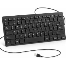 CUQI Mini Wired Keyboard, 78 Ergonomic Keys, USB-A Interface, Portable Mini Keyboard for Office and Travel