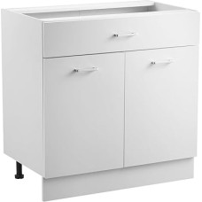 VEVOR balta apatinė spintelė Virtuvės spintelė su stalčiais (800 x 475 x 816 mm) Stalčių apatinė spintelė, paruošta montuoti, su minkštai užsidarančiomis durelėmis ir reguliuojama lentyna, skirta namų ūkiui ir biurui