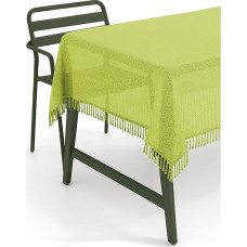 texpot Sodo staltiesė 140 x 180 cm ovali žalia su kutais Oro sąlygoms atspari putplasčio neslystanti staltiesė