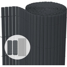 VOUNOT PVC Sichtschutzmatte 90 x 500 cm Verstärkung Innen, Sichtschutz für Garten Balkon Terrasse Zaun, Sichtschutzzaun Balkonverkleidung Windschutz, Grau