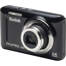 KODAK FZ53 skaitmeninis fotoaparatas - juodas (16 MP, 5 kartus didinantis vaizdą, 28 mm pločio, ličio jonų akumuliatorius ) 2,7 colių LCD ekranas