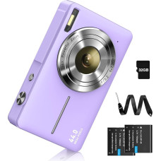 Skaitmeninis fotoaparatas 44 MP fotokamera FHD 1080P fotoaparatas su 32G kortele 16X skaitmeninis priartinimas Skaitmeninis fotoaparatas su baterija Nešiojamas paprastas skaitmeninis fotoaparatas vaikams, studentams, paaugliams, pradedantiesiems, senjoram