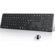 TECURS Kabellose Bluetooth-Tastatur, AZERTY-Tastatur, 2,4 G, Wireless Keyboard mit 3 Kanälen, Bluetooth, ultradünn, für Computer, Apple MacOS, iOS, Android, PC