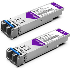 XZSNET 1000BASE-LX SFP Transceiver, 1.25G SFP to LC Singlemode Fiber Module, Compatible with Cisco GLC-LH-SMD, Ubiquiti UniFi UF-SM-1G, Mikrotik, Meraki, Netgear AGM732F, TP-Link and More, Pack of 2