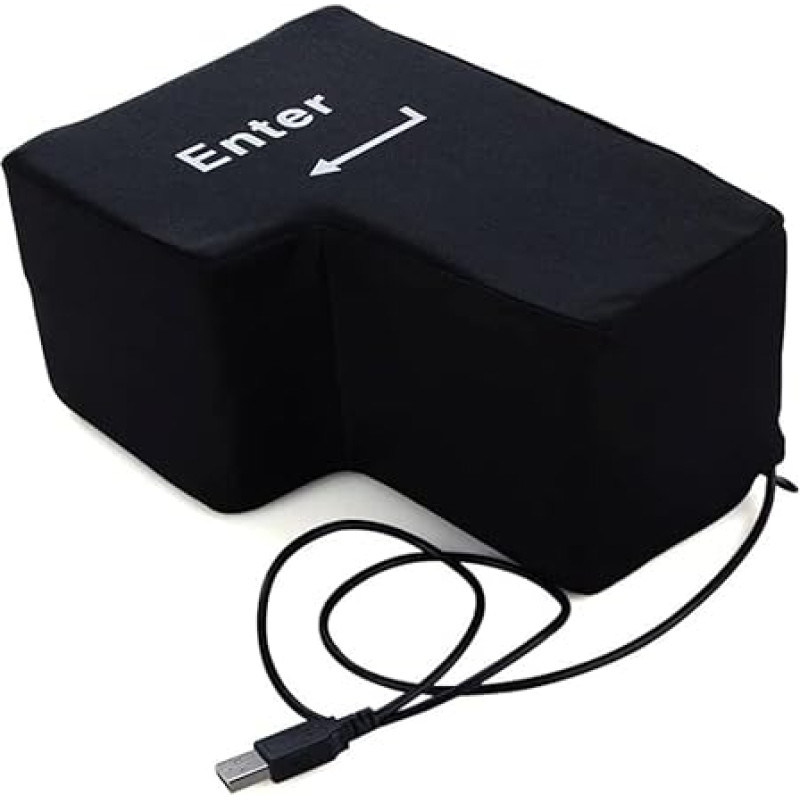 SEIYOGDS Enter Key Pillow, daugiafunkcinė USB pagalvė, didelė pagalvėlė su duomenų įvedimo mygtuku, didelis USB įvedimo mygtukas, streso mažinimo ventiliacijos įrankiai, mygtukas su stalo pagalvėle, USB klaviatūros įtaisas