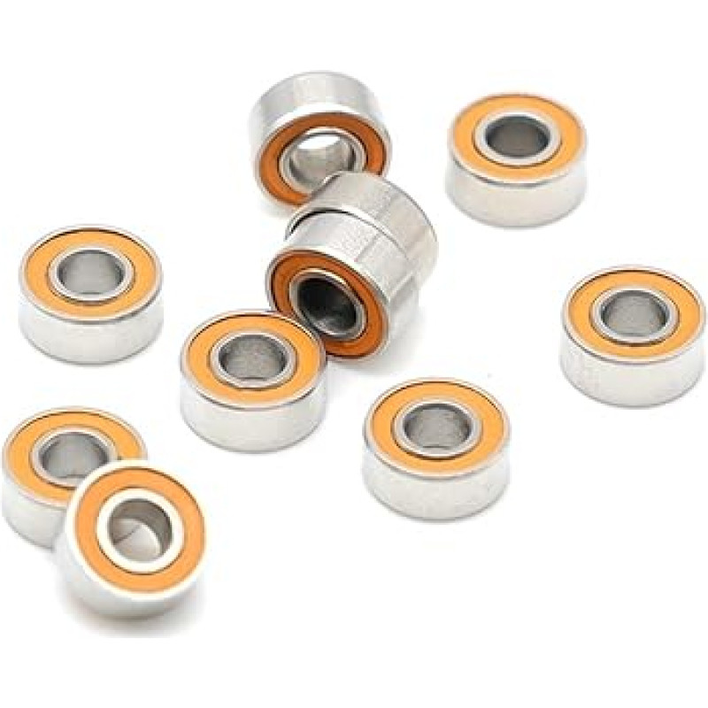 S683RS CB-Lager 3x7x3 mm Edelstahl Hybrid Keramik Hobby Elektro RC Auto LKW Kugellager Orange Dichtung 2 STÜCKE