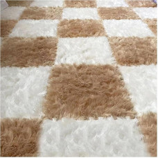 ouxei 10 Stück 12x12 Zoll (30,5 X 30,5 cm) 0,4 Zoll Plüsch-Eva-Schaum-ineinander Greifende Teppichfliesen Für Schlafzimmer(16 Pcs)