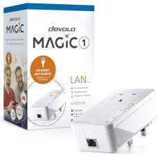 devolo 8289 Magic 1-1200 LAN pagalbinis maitinimo linijos adapteris, stabiliai veikiantis namuose, didelio našumo (iki 1200 Mbps jūsų namų tinklui, internetas iš bet kokio lizdo, 
