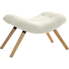 HOMCOM Stool Footstool with Berber Fleece Fabric, Upholstered Stool up to 120 kg for Living Room, Bedroom, 67 x 45 x 38 cm, Cream White