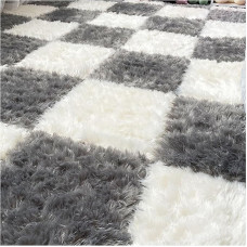 ouxei 30 X 30 X 1 cm Ineinander Greifende Plüsch-Puzzle-Schaumstoff-Bodenmatte, Weiche Eva-Schaumstofffliesen Für Raumdekoration Und Training(36 Pcs)