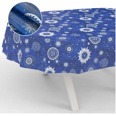 Oilcloth Tablecloth Washable Oilcloth Garden Tablecloth Outdoor Indoor Oval 180 x 140 cm Cut Edge Astrology