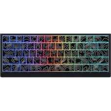 JSJT Black Keycaps - 74 Keys Translucent Topographic Theme Keycaps for Cherry MX Switch Mechanical Keyboard 60/61/65/67/68 Layout (Keycap Only)