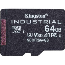 Kingston Industrial microSD -64GB microSDHC Industrial C10 A1 pSLC Card Single Pack without Adapter - SDCIT2/64GBSP