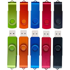 USB Stick 4GB Pack of 10, WISEORANGE Multicoloured USB 2.0 Memory Stick 4GB Data Storage for PC, Car, TV