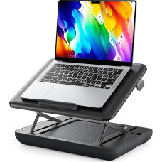 SAIJI Akių lygio nešiojamojo kompiuterio pagalvėlė, reguliuojamas nešiojamojo kompiuterio stalo aukštis, antra reguliuojama nešiojamojo kompiuterio pagalvėlė, kilimėlis nešiojamajam kompiuteriui, nešiojamojo kompiuterio stovas prie lovos, iki 17 colių neš