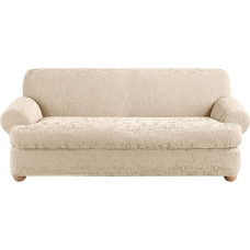 Surefit Stretch Jacquard Damask Sofa Cover 94 % poliesteris 6 % elastanas Dviejų dalių skalbimo mašina Oyester