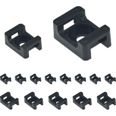 190 Pcs Black Cable Tie Base, Cable Tie Holders, Cable Tie Saddles (Black)