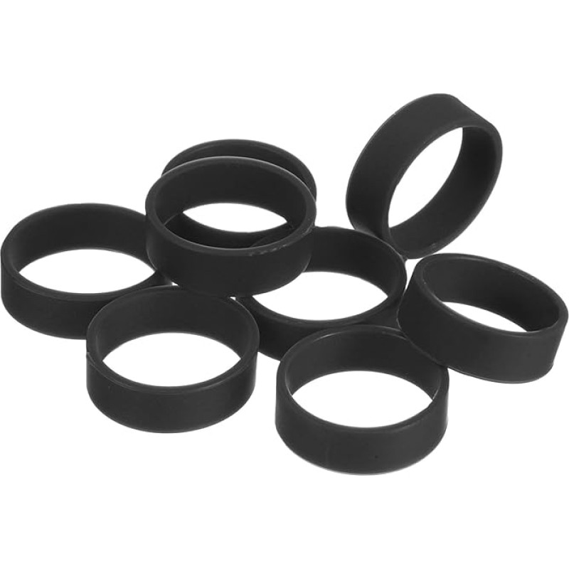 sourcing map 5pcs Silicone Rubber Bands 20x7mm Rubber Bands Cable Ties Strong Elastic Bands Non-Slip Cord Packing Pouch Black
