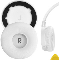 Geekria QuickFit Faux Leather Replacement Ear Pads for JBL T600BTNC, Tune 600BTNC Headphones, Ear Pads, Ear Cups, Repair Parts (White)