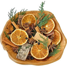 Christmas Decoration Set, Advent Wreath Decoration with Cinnamon Sticks, Dried Orange Slices, Star Anise, Birch Bark, Simmer Potpourri Christmas Decoration for Christmas Wreath, Advent, Bowl & Vase