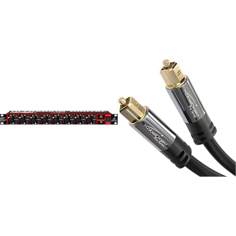 Behringer Ultragain ADA8200 Converter & KabelDirekt - Optical Cable / Toslink Cable - 0.5 m - (Optical Digital Cable Toslink to Toslink, Audio Cable for Connecting Soundbar, Stereo, Home Cinema)