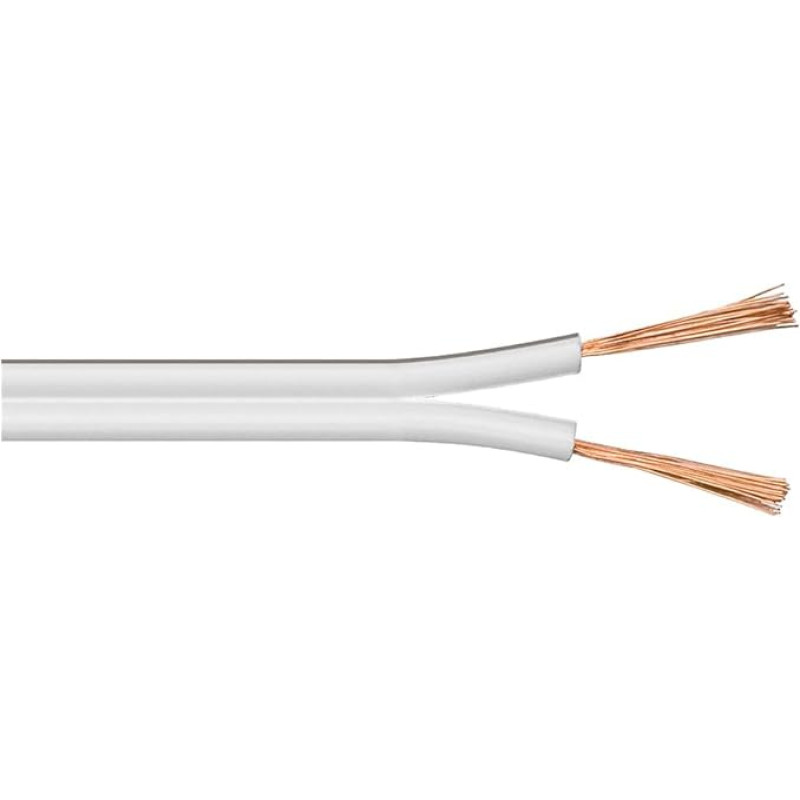 Goobay 27521 Loudspeaker Cable 2 x 0.75 mm² CCA Stranded / Speaker Cable / Audio Cable / Audio Cable / Subwoofer Cable / White / 100 m