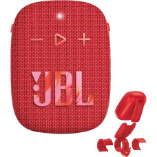 JBL Box Wind 3S Portable Mini Bluetooth Speaker Waterproof with Clip for Sports, Bicycle and Scooter - Bass Boost - Red