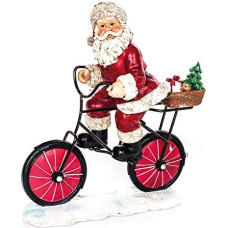 EUROCINSA Santa Claus Red White Polyresin on Bicycle with Gifts 23 x 26 m 1 Piece One Size