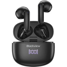 Blackview AirBuds 7 Wireless Headphones - Bluetooth In-Ear Earphones - Waterproof to IPX7 - Wireless Charging - LED Indicator - Noise Cancelling - Large 470 mAh Battery - Black