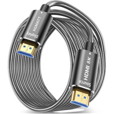 XGMATT 8K Fibre Optic HDMI Cable 10 m, 48 Gbps Ultra High Speed Steel Armour Optical HDMI 2.1 Cable 8K @ 60Hz 4K @ 120Hz Dynamic HDR eARC HDCP 2.2 & 2.3 for HDTV/Projector/Home Cinema/TV Box/Gaming