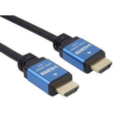 PremiumCord 4K HDMI 2.0b Cable, Resolution UHD 4K@60Hz 2160p , 3D, ARC, HDCP, Gold Plated Metal Connectors, Black and Blue, Length 5 m