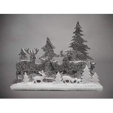 Tabor Pannel.C/Reindeer Grey 41 x 29 cm Christmas Decoration and Objects, Multicoloured, 8003429826123