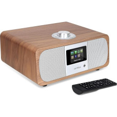 LEMEGA M3P WiFi Stereo Internet Radio, DAB/DAB+ and FM Digital Radio, Bluetooth, Spotify Connect, Headphone Output, AUX Input, 60 Presets, Dual Alarm Clock, Remote Control and App Control - Walnut