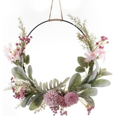 Door Wreath, Door Flower Wreath, Artificial Flower Wreath, Front Door, Wall Wreath, Decoration, Front Door, Pastoral Flower Garland for Wedding, Home, Party, Background, Arch Decor (Pink)