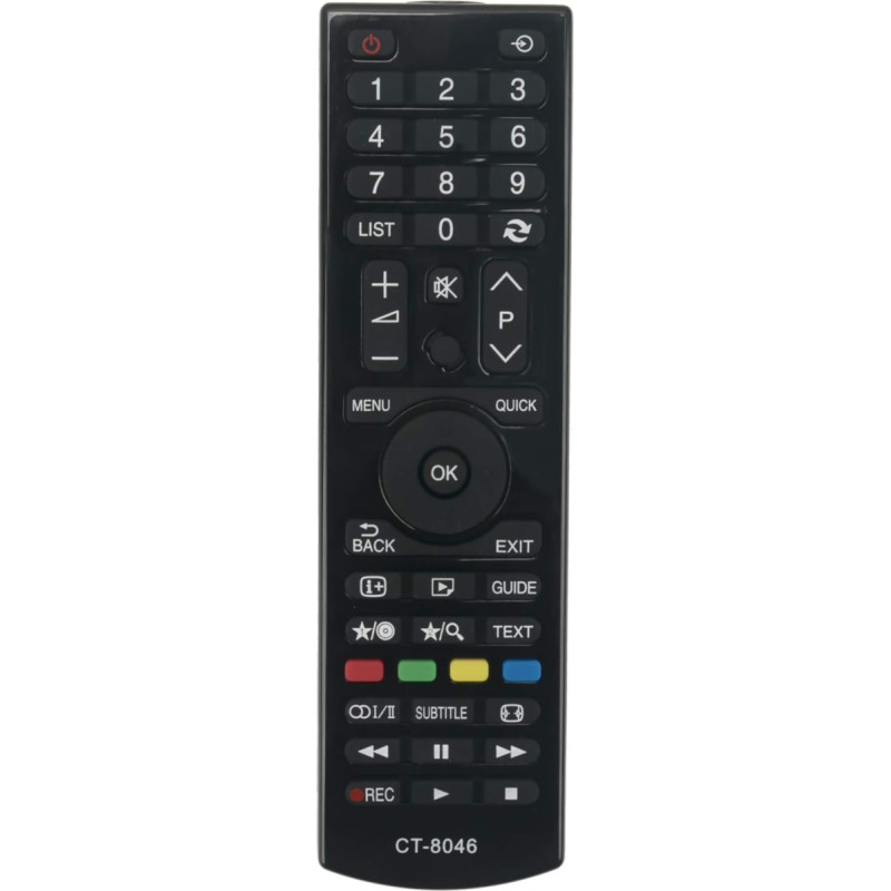 Vinabty CT-8046 Replacement Remote Control for Toshiba 32D1533DB 32D1633DB 32W1533DB 40L1533DB 32W1633DB HD Ready 720p Freeview LED TV and More