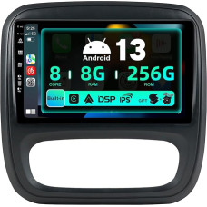 BXLIYER 8G + 256G Android 13 IPS Car Radio Suitable for Renault Trafic 3 / Opel Vivaro B (2014-2021) - Built-in Carplay/Android Car/DSP - LED Camera + MIC - DAB SWC Fast-Boot 360-CAM -2 DIN 9 Inch