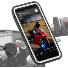 Shapeheart French Innovation, Magnetic Motorcycle Phone Holder with Removable Weatherproof Case, Absorbs Vibration Phone Holder for Motorcycle, Scooter, Motorcycle Accessories, Black