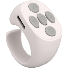 Tik Tok Bluetooth Remote Control Page Turner, Tiktok Wireless Scroll Remote, Rechargeable, Ring Design, Tiktok Bluetooth Remote Control, Photograph Page Turner (White)