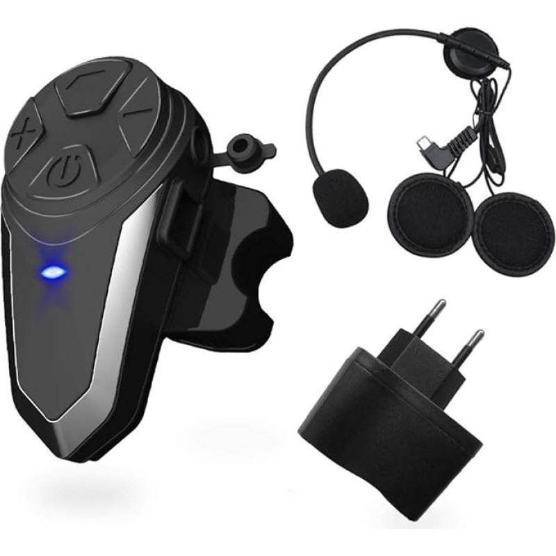 vFound BT-S3 1000m Motorcycle Intercom Helmet Headset Real-time Communication Systems Hands-Free FM Radio Waterproof Bluetooth Intercom for 2 or 3 Drivers (Pack of 1)