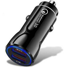 Olakey Car Charger Adapter Cigarette Lighter Quick Charge Portable Mini QC3.0 Car Chargers with Two USB Ports (Black) GN-B2