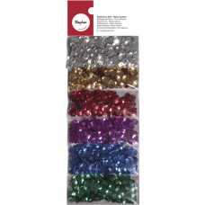 RAYHER 39439000 6 7g Sequin Mix – Basic Colours – 6 mm Diameter – Individually Packed- 42g