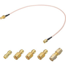 sourcing map RG316 Koaxialkabel, SMA-Stecker auf SMA-Buchse mit Adapter, verlustarmes RF-Koaxialkabel, 30 cm, Orange, 1 Stück