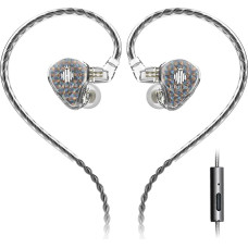 Hidizs MS1-Galaxy Hochleistungs-In-Ear-Monitore mit dynamischem Dual-Magnetkreis-Treiber, Transparent (MIT Mikrofon)